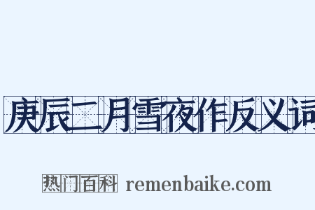 庚辰二月雪夜作反义词是什么意思的图片